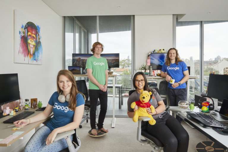Careers with STEM Google interns work from home set up