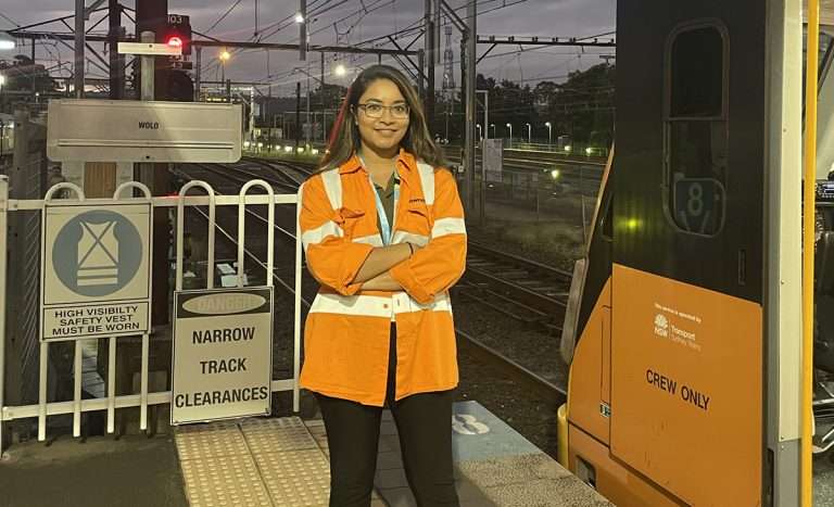 Woman wearing hi vis