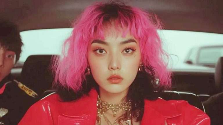 Artificial intelligence that looks like a pink haired Asian woman