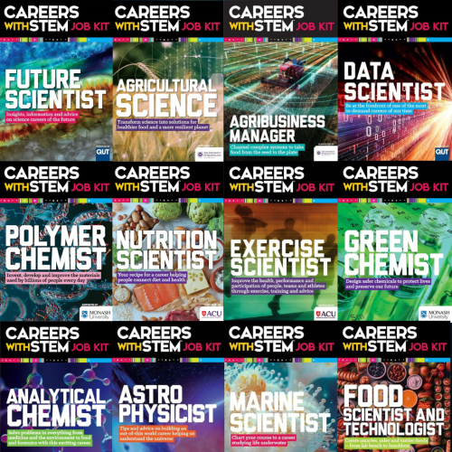 Banner featuring 12 Careers with STEM Job Kits