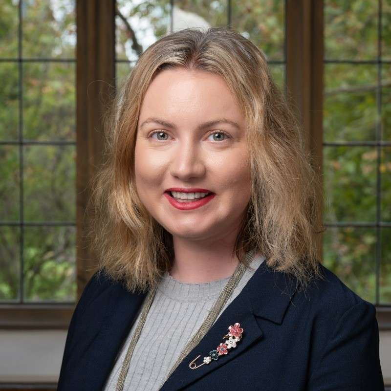 Blonde woman in blazer