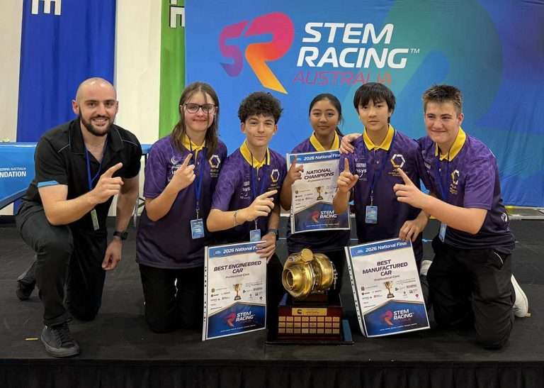 STEM racing team of 5 students and 1 teacher