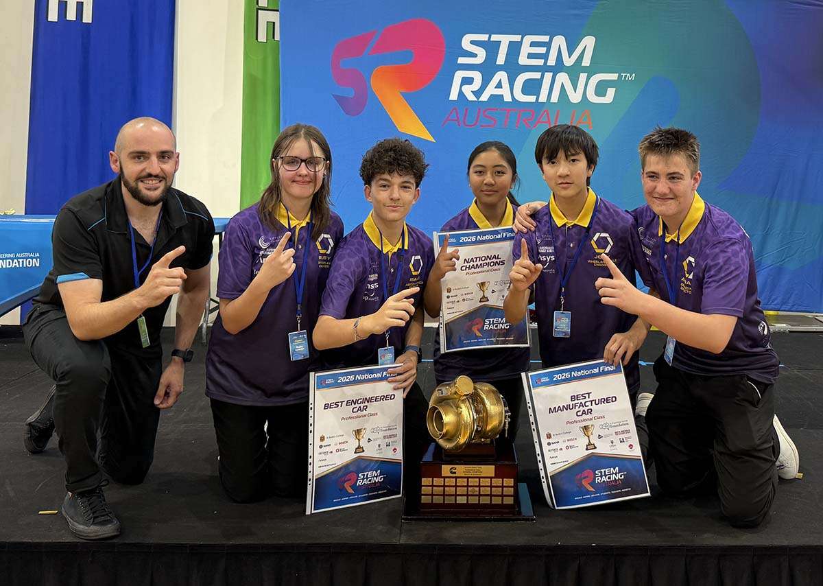 STEM racing team of 5 students and 1 teacher